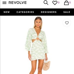 Maysa Kimono Dress in Palm Tree Print